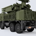 Green Military Function Vehicle With Missile Launch System And Multi Wheeled Design 3d model
