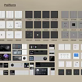 Assorted Modern Switch Panels in Different Colors and Designs for Home Interior 3d model