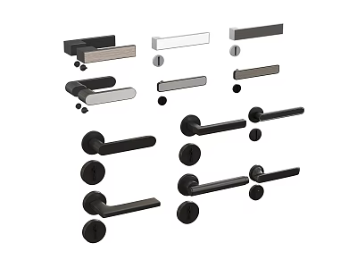 Modern Minimalist Door Handle Split Door Handle Door Lock 3d model