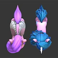 Colorful Unicorn Toy Ponies Pink Blue With Long Hair Standing Together