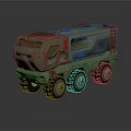 Military Style Six Wheel Utility Vehicle With Sturdy Body And Roof Mounted Equipment