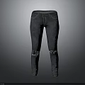 Dark Colored Slim Fit Jeans With Distressed Knees For Casual Wear
