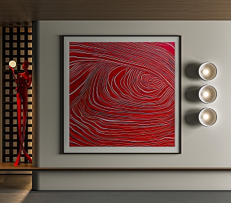 Abstract painting texture painting high-end art hanging painting square decorative painting 3d model