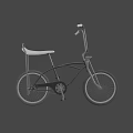 Classic Black Bicycle With White Seat And Metal Frame Handlebars Design 3d model