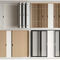 Various Designs of Side Hinged Doors with Wooden Panels White Frames and Vertical Slat Details
