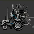Detailed Futuristic Mechanical Tractor Design With Complex Industrial Components And Intricate Structures 3d model