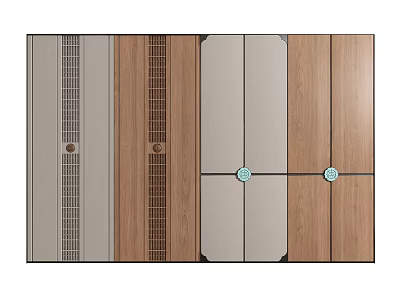 Wooden Wall Panels With Various Styles And Wood Grain Texture Combination For Interior 3d model