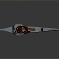 Ornate Silver Axe With Wooden Handle Brown Leather Straps And Decorative Patterns