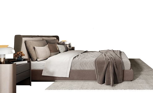 Minotti Milotti Double Bed Combination 3d model