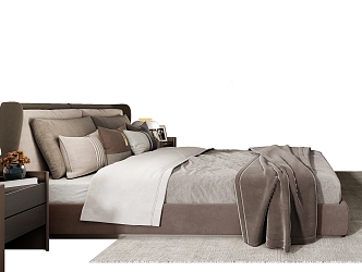 Minotti Milotti Double Bed Combination 3d model