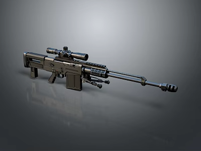 Modern Sniper Rifle Weapon With Scope Long Barrel And Tactical Design 3d model