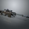 Modern Sniper Rifle Weapon With Scope Long Barrel And Tactical Design