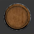 Classic Wooden Barrel With Natural Wood Texture And Metallic Hoops Design