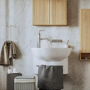 Modern sink bathroom products wash basin faucet woven basket basin faucet towel 3d model