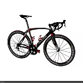 Koga Red Black and White Road Bicycle With Carbon Frame And Wheels On Green Background