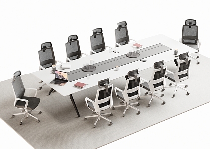 Modern Meeting Table and Chair Office Desk and Chair 3d model