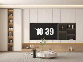 Modern TV background cabinet TV background wall 3d model