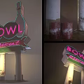 Vintage Neon Decorative Lights For Bowl Cricket Sign With Poles And Illuminated Design