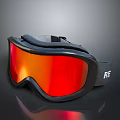 Stylish Ski Goggles With Black Frame Red Reflective Lens And Comfortable Strap For Outdoor Sports