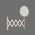 Wall Mounted Circular Mirror With Metallic Folding Rack And Modern Design 3d model