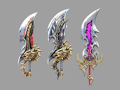 weapon broadsword sword excalibur dragon sword legendary weapon high model weapon 05 3d model