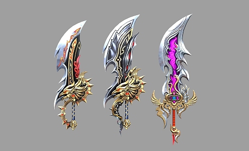 weapon broadsword sword excalibur dragon sword legendary weapon high model weapon 05 3d model