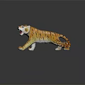 Furniture Decorative Tiger Figurine With Orange Black Stripes And Open Mouth Pose
