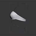 White Ribbed Bra Displayed On Gold Metal Stand Against Dark Background