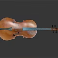 Wooden Cello With Traditional Design Shiny Finish Strings And Bow Isolated On Dark Background