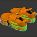 Bright Orange And Green Casual Sandals With Velcro Straps Comfortable Design