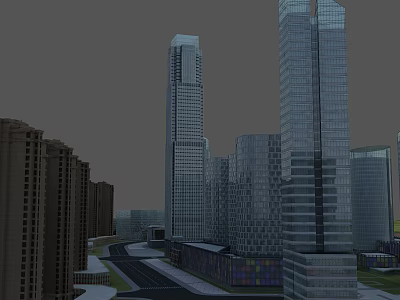 Modern High Rise Residential Building in Urban Architectural Complex with Glass Facades and Contemporary Design 3d model