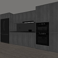 Modern Middle Ancient Cabinet Hanging Cabinet Cabinet Steamer Oven 3d model