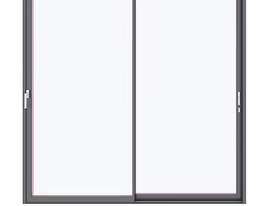 Modern Sliding Door With Glass Panels And Metal Frame For Home 3d model