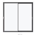 Modern Sliding Door With Glass Panels And Metal Frame For Home