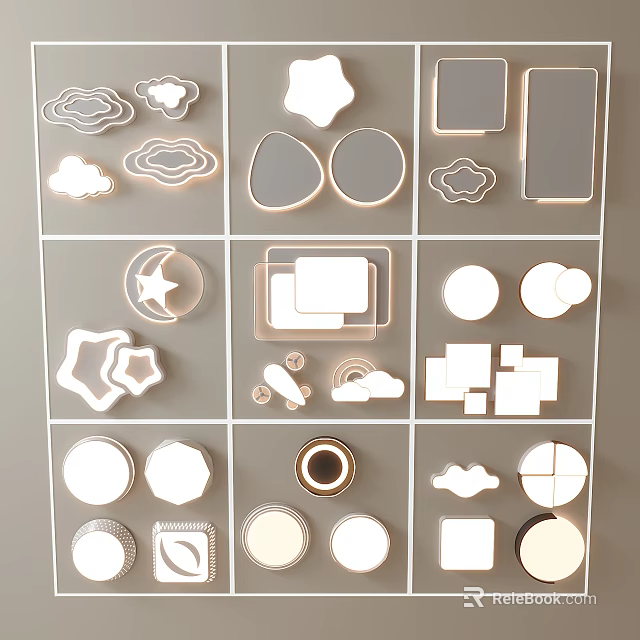 Ceiling Lights With Various Shapes And Designs 3d model