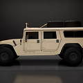 Beige Functional Off Road Vehicle With Roof Spare Tire Front Grille And Large Tires