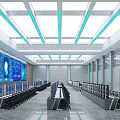 Modern Control Room Interior With Large Screens Control Desks And Equipment Lighting