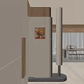 Modern Entryway Hallway Interior With White Walls Wooden Accents And Sunflower Painting
