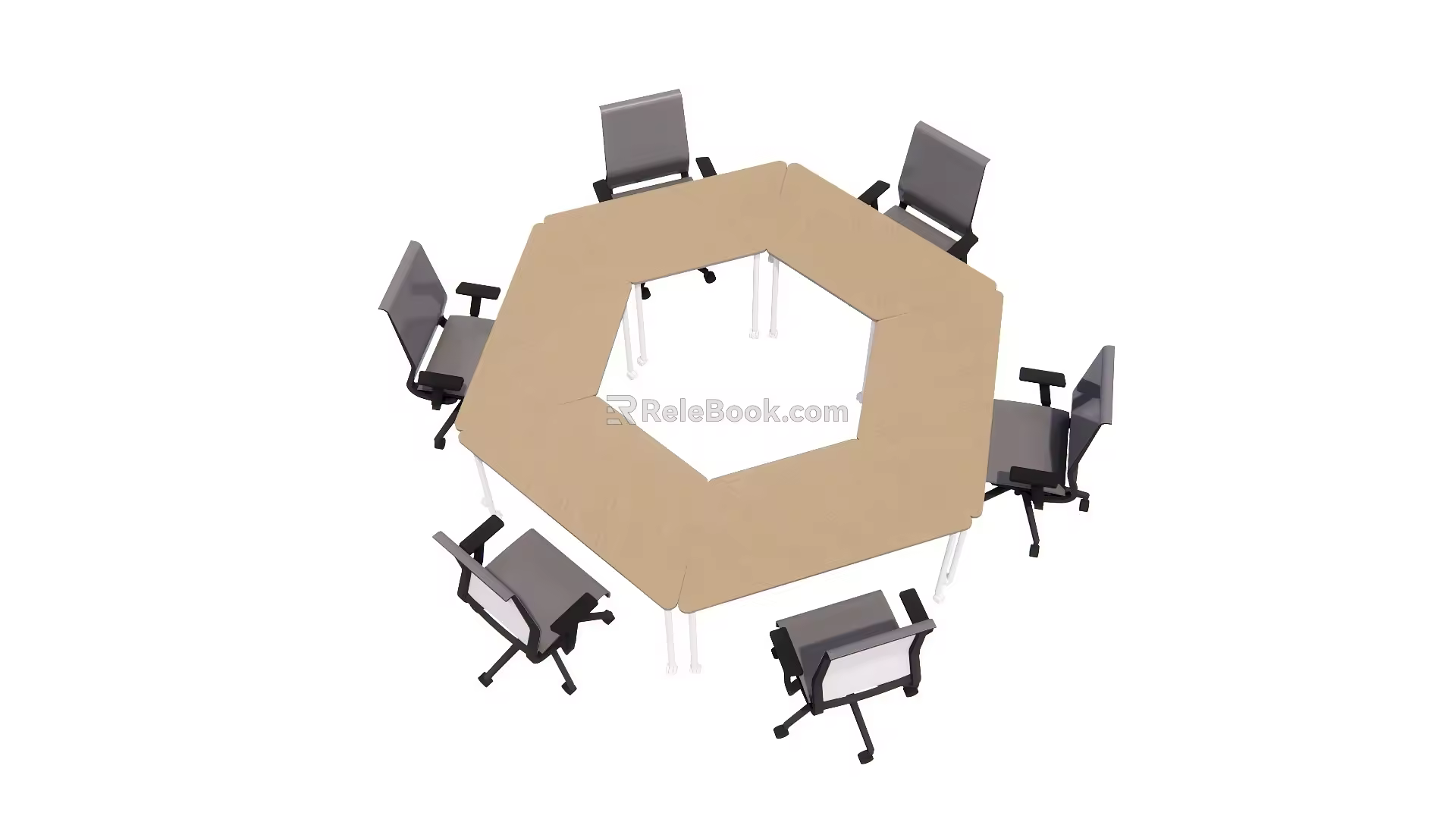 Modern Meeting Table and Chair Training Table and Chair Splicing Ring Training Table 3d model