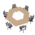 Modern Meeting Table and Chair Training Table and Chair Splicing Ring Training Table 3d model