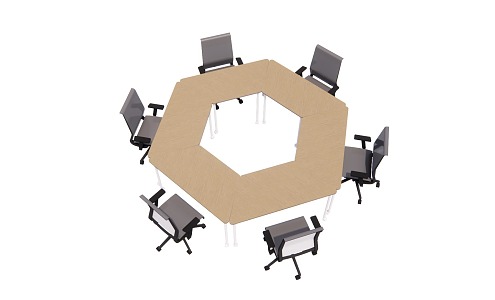 Modern Meeting Table and Chair Training Table and Chair Splicing Ring Training Table 3d model