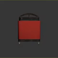 Red Utility Cart with Wheels Handle and Metal Top Storage Design