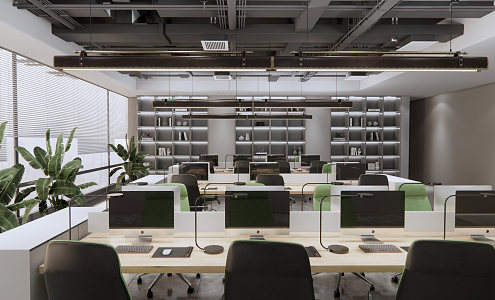 modern public office area office area 3d model