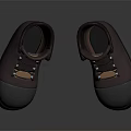 Dark Brown High Top Shoes With Black Toe Cap And Orange Accent Laces