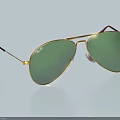 Classic Aviator Sunglasses With Gold Frame And Green Tinted Lenses Design