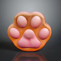 Soft Cat Paw Shaped Jelly Candy with Orange and Pink Design 3d model