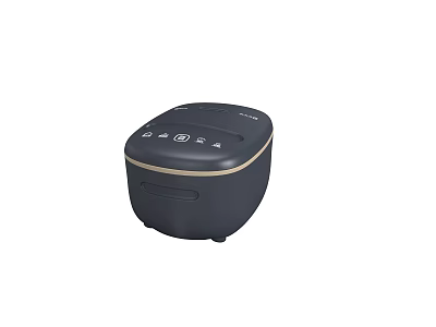 Sleek Black Kitchen Rice Cooker With Gold Accents And Digital Display Control 3d model