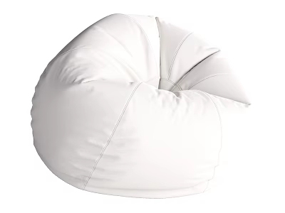 White Single Bean Bag Sofa With Soft Comfortable Upholstery For Modern Living Room 3d model