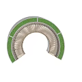 Outdoor Landscape Seating Curved Wooden Design With Person Sitting And Green Trees