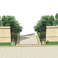 Jane European Gate View Wall 3d model
